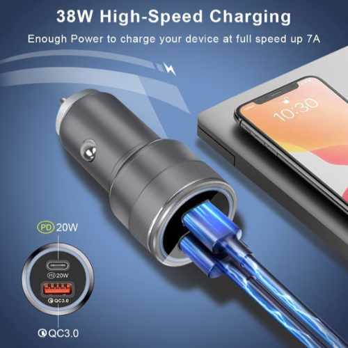 ReignPower Car Charger 38W Dual Port (Type A/C) - Black - Mac Shack