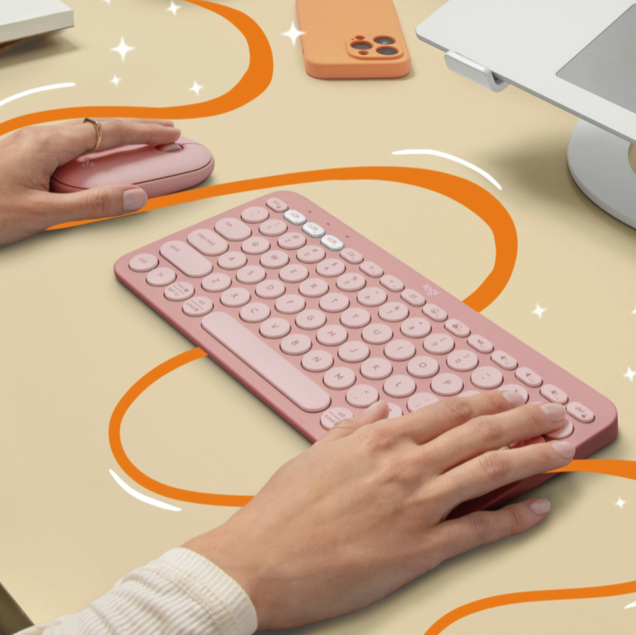 Logitech Pebble Keys 2 K380s Bluetooth Keyboard (Tonal Rose), view 6