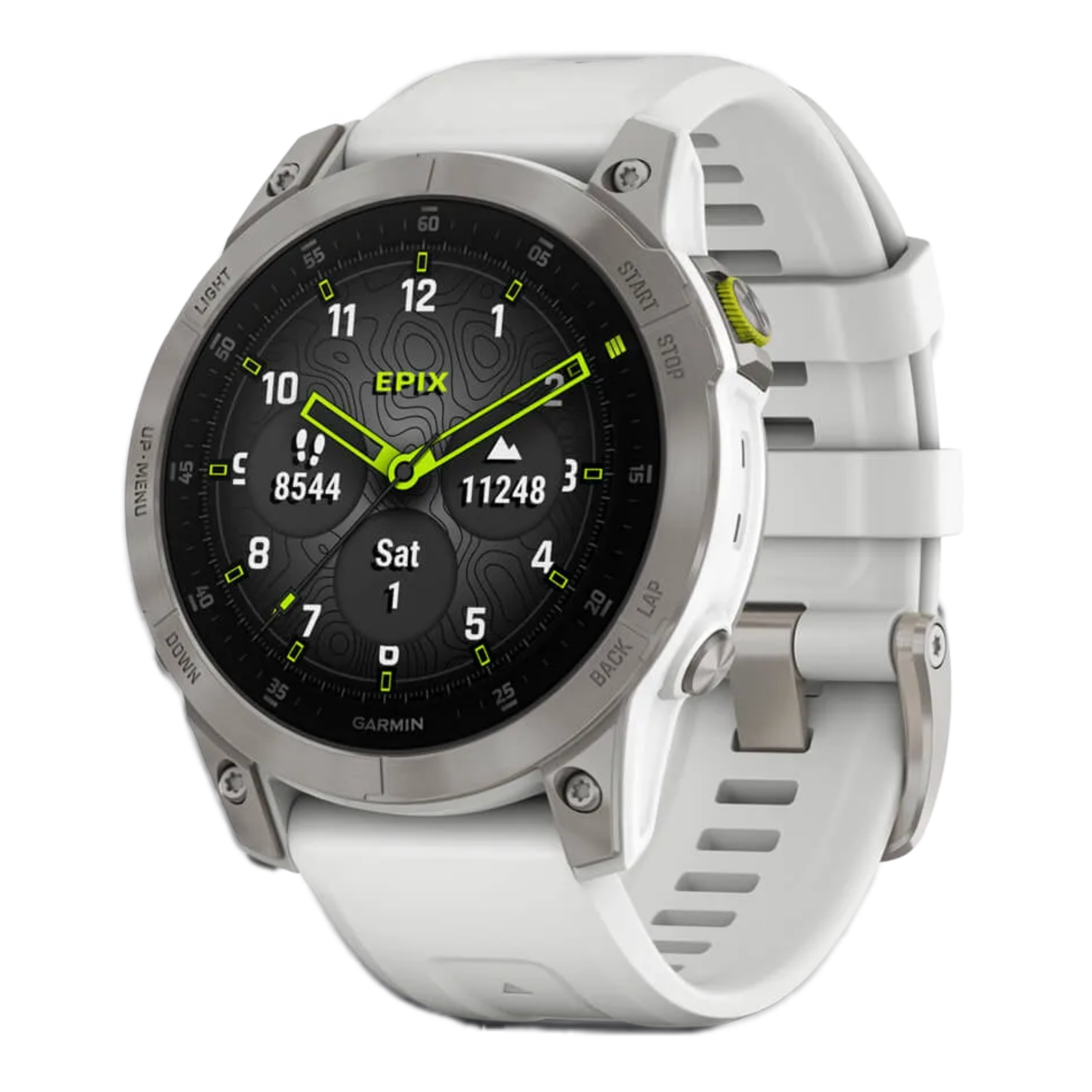 Garmin epix™ Gen 2 Sapphire (47mm, White Titanium with Carerra White Silicone Band) - Pre Owned / 3 Month Warranty - Mac Shack