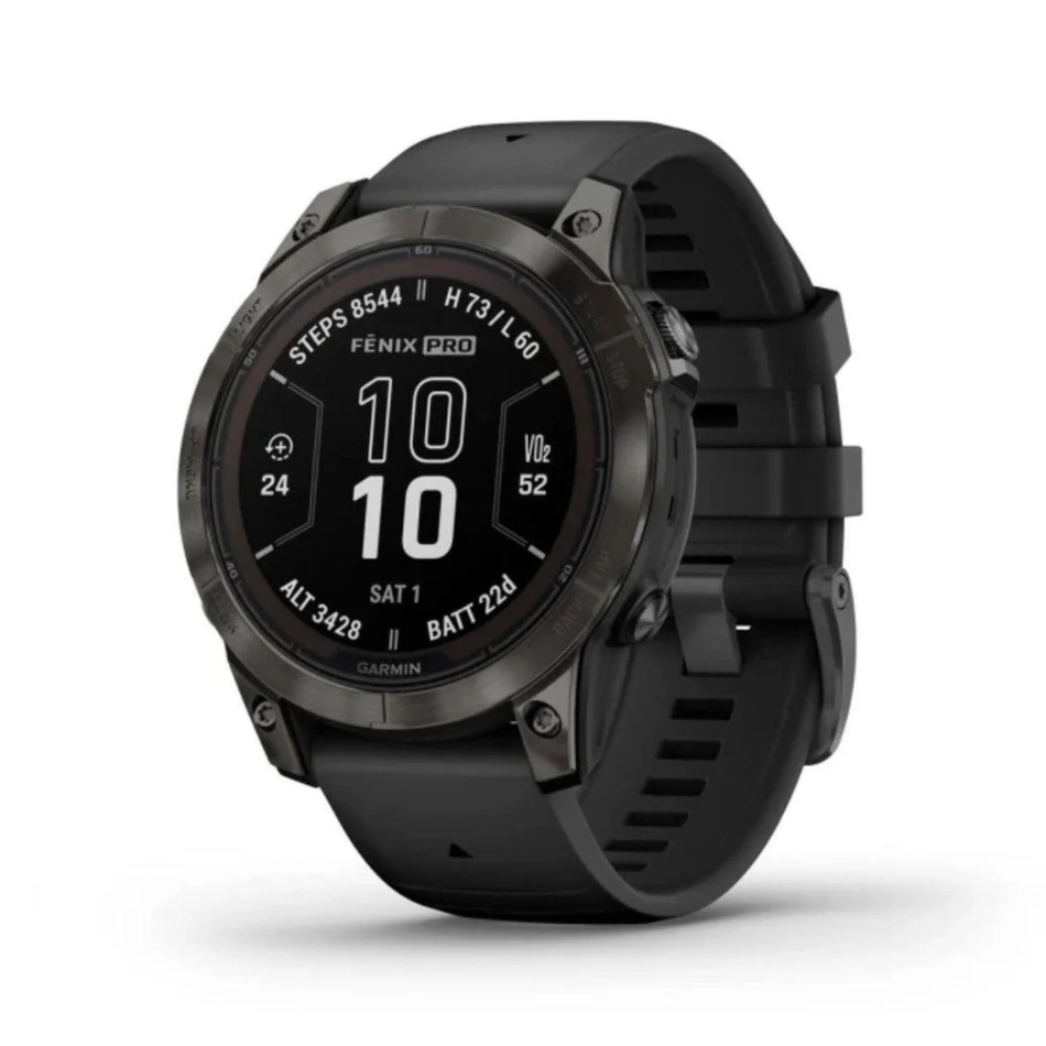 Garmin fēnix 7 Pro Sapphire Solar (47mm, Carbon Gray DLC with Black Band) - Pre Owned / 3 Month Warranty