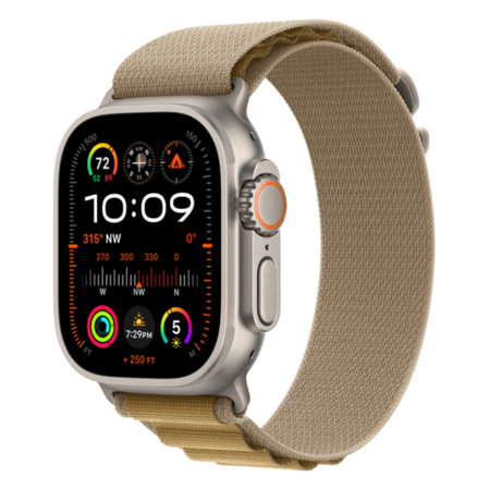 Apple Watch Ultra 2 (49mm, Natural Titanium with Tan Alpine Loop, GPS & Cellular) - New / 1 Year Apple Warranty - Mac Shack