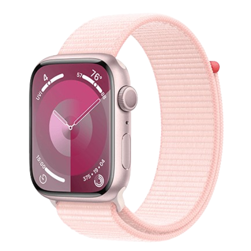 Apple Watch Series 9 (45mm, Pink Aluminium Case with Light Pink Sports Loop, GPS) - Pre Owned / Apple Limited Warranty