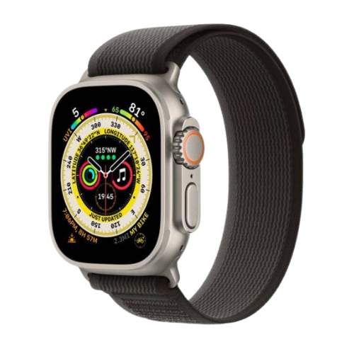 Apple Watch Ultra (49mm, Titanium Case with Black/Grey Trail Loop, GPS + Cell) - Pre Owned / Apple Limited Warranty - Mac Shack