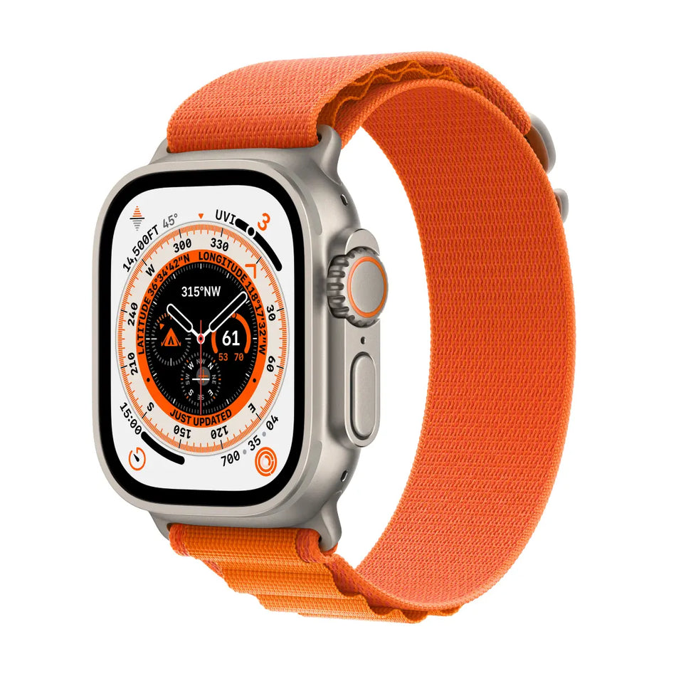 2022 Apple Watch Ultra (49mm, Titanium Case with Orange Alpine Loop, GPS + Cell) - Pre Owned / Limited Apple Warranty - Mac Shack