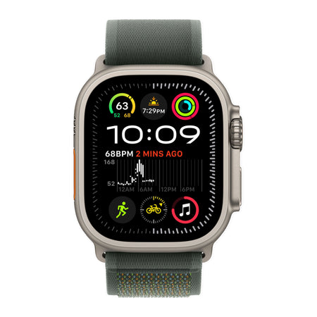 Apple Watch Ultra 2 (49mm, Natural Titanium with Green Trail Loop, GPS & Cellular) - New / 1 Year Apple Warranty - Mac Shack