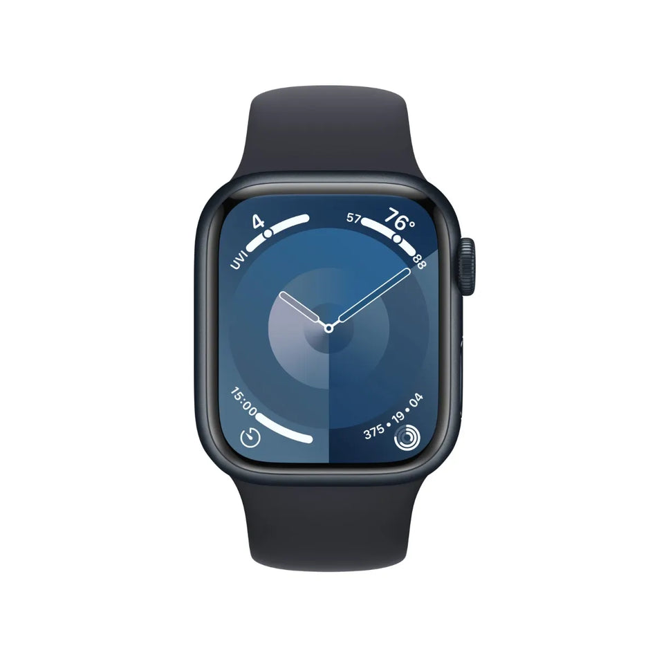 Apple Watch Series 9 (41mm, Midnight Aluminium with Midnight Sports Band, GPS) - New / 1 Year Apple Warranty - Mac Shack