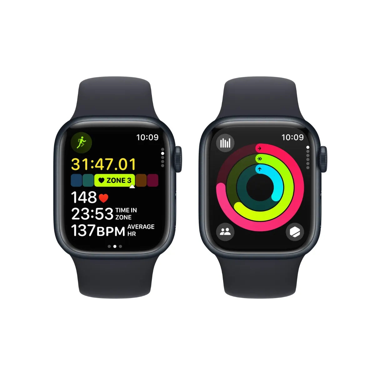 Apple Watch Series 9 (41mm, Midnight Aluminium with Midnight Sports Band, GPS) - New / 1 Year Apple Warranty - Mac Shack