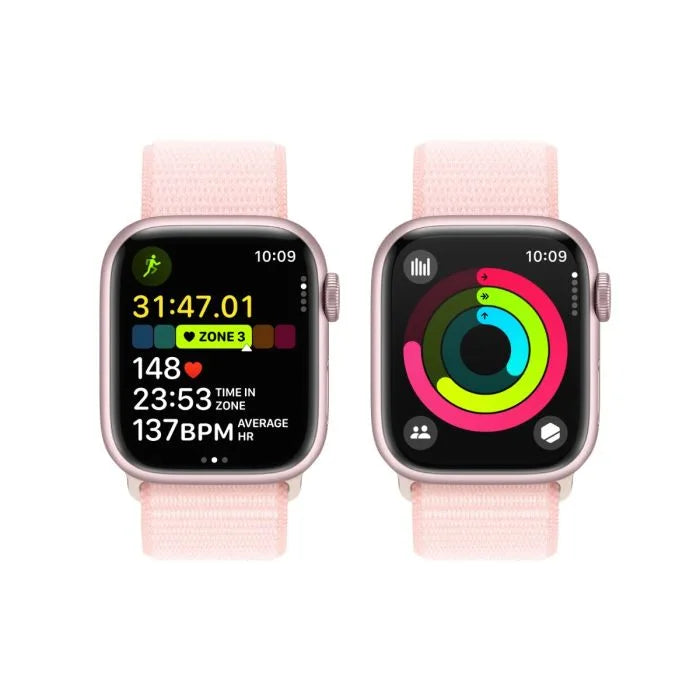 Apple Watch Series 9 (45mm, Pink Aluminium with Light Pink Sports Loop, GPS & Cellular) - New / 1 Year Warranty - Mac Shack