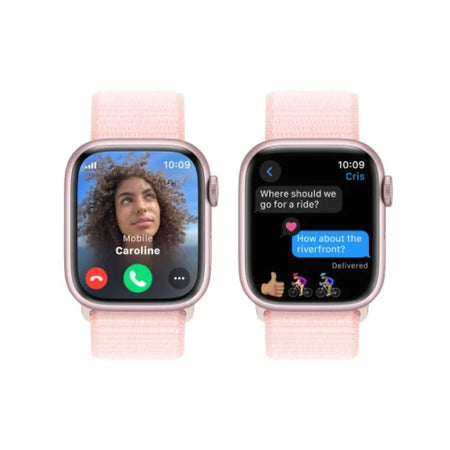 Apple Watch Series 9 (45mm, Pink Aluminium with Light Pink Sports Loop, GPS & Cellular) - New / 1 Year Warranty - Mac Shack