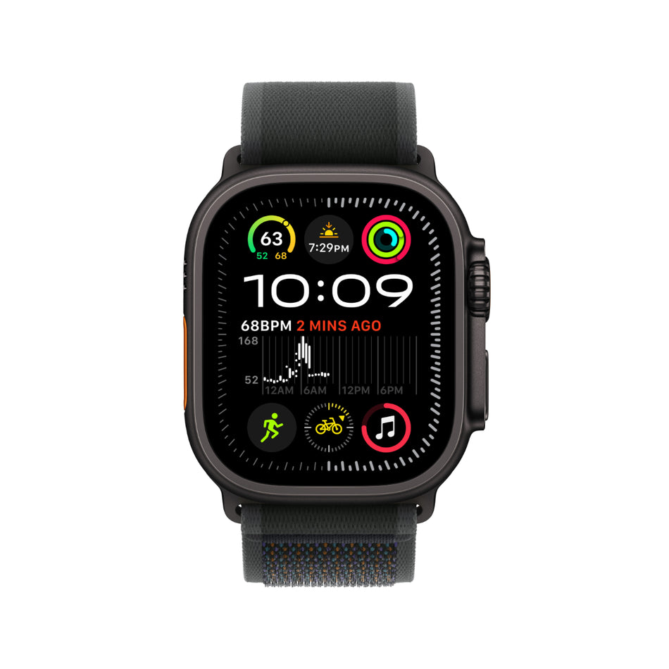 Apple Watch Ultra 2 (49mm, Black Titanium with Black Trail Loop, GPS & Cellular) - New / 1 Year Apple Warranty