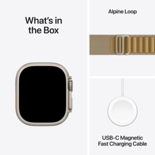Apple Watch Ultra 2 (49mm, Natural Titanium with Tan Alpine Loop, GPS & Cellular) - New / 1 Year Apple Warranty - Mac Shack
