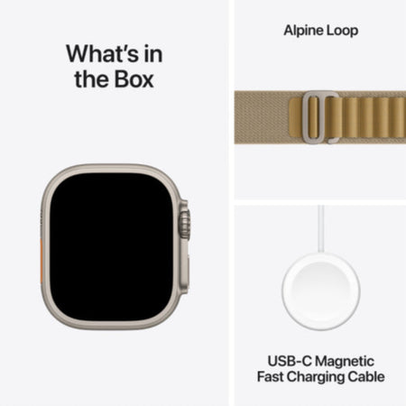 Apple Watch Ultra 2 (49mm, Natural Titanium with Tan Alpine Loop, GPS & Cellular) - New / 1 Year Apple Warranty - Mac Shack