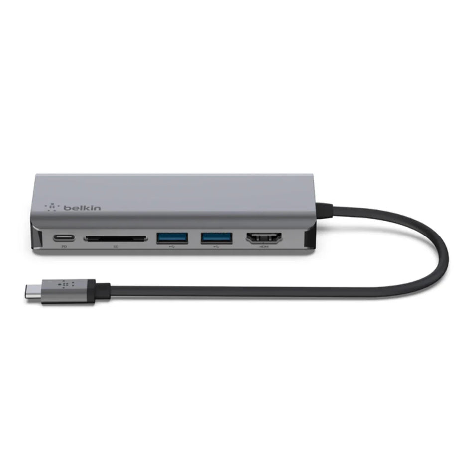 Belkin Connect USB-C 6-in-1 Multiport Adapter - Silver