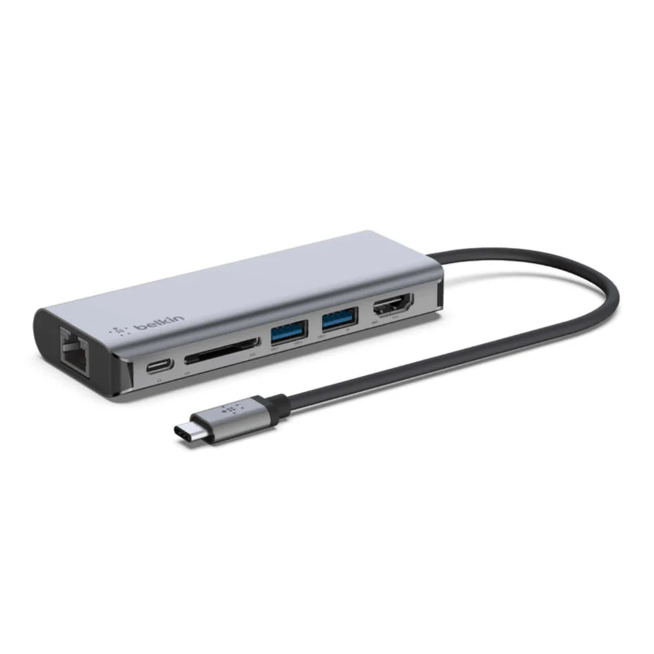 Belkin Connect USB-C 6-in-1 Multiport Adapter - Silver