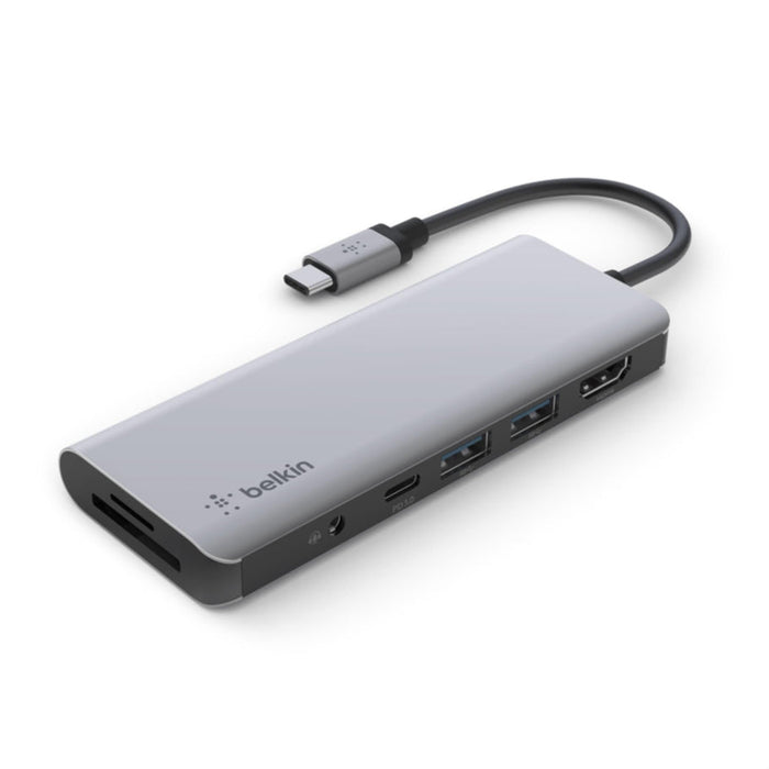 Belkin Connect USB-C 7-in-1 Multiport Hub Adapter - Silver