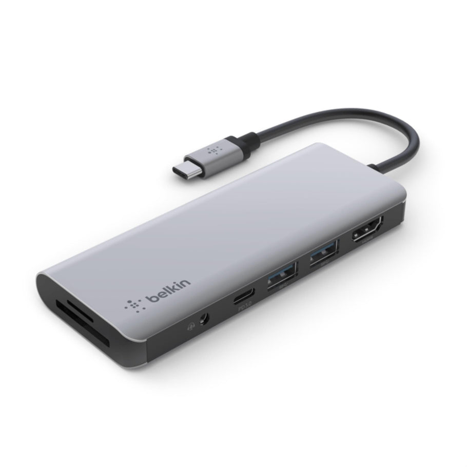Belkin Connect USB-C 7-in-1 Multiport Hub Adapter - Silver