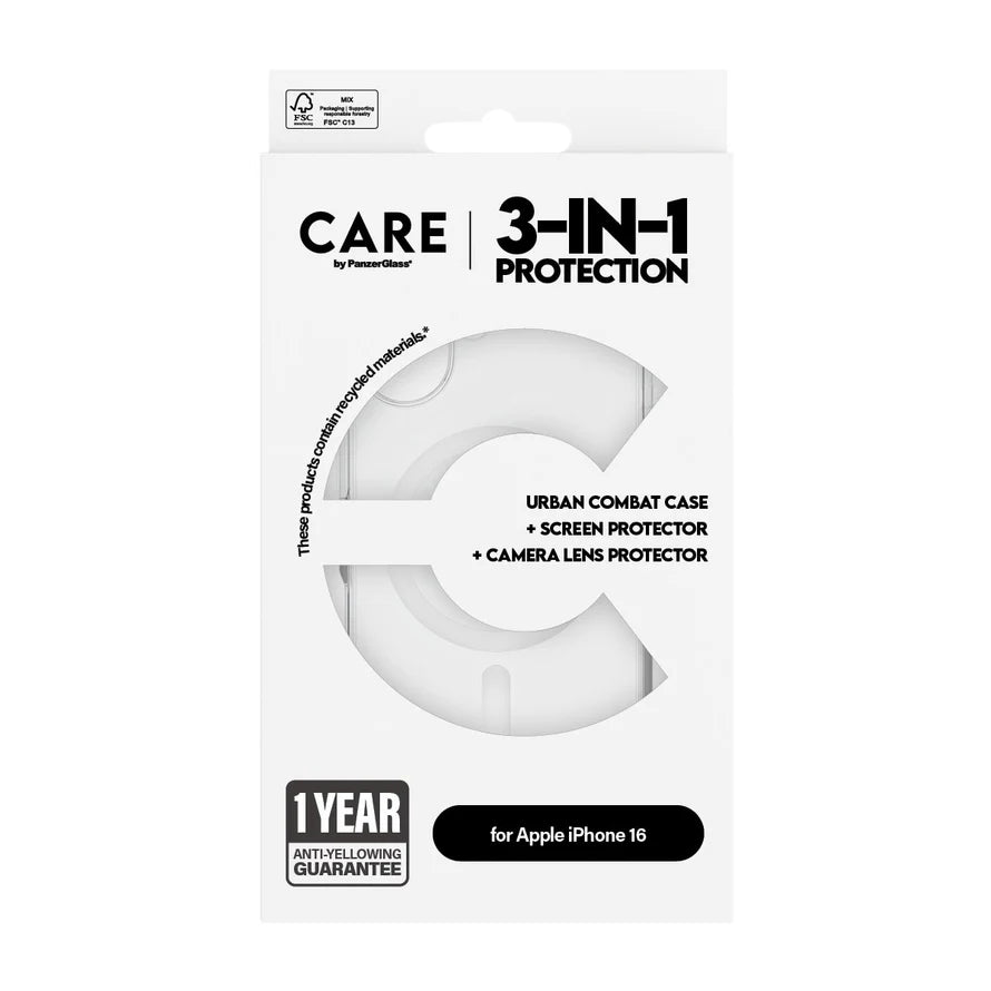 CARE by PanzerGlass 3-in-1 Protection for iPhone 16