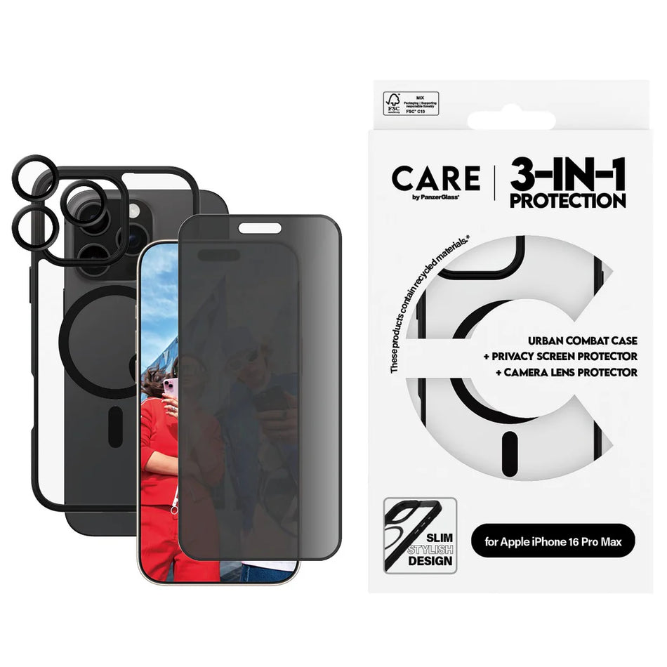 CARE by PanzerGlass 3-in-1 Protection for iPhone 16 Pro Max - Mac Shack