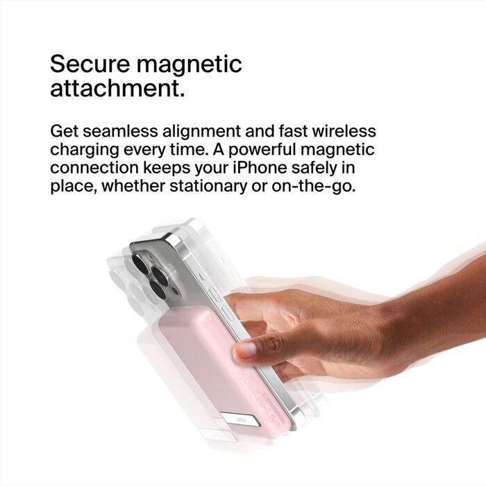 Belkin Magnetic Wireless Power Bank 5K Plus Stand - Pink, view 7