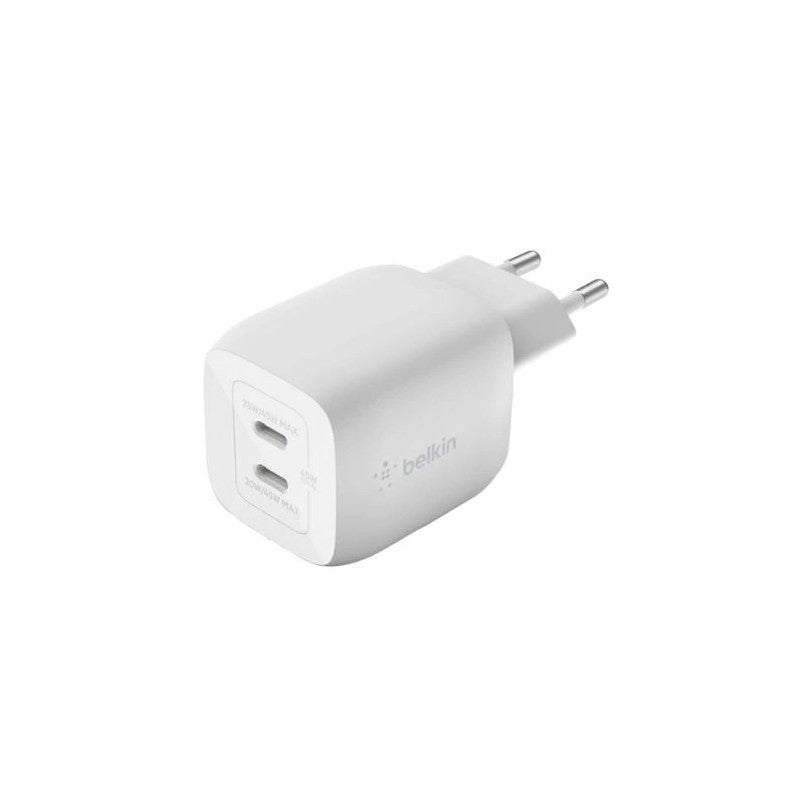 Belkin BoostCharge Pro 65W Dual USB-C GaN Wall Charger with USB-C Cable