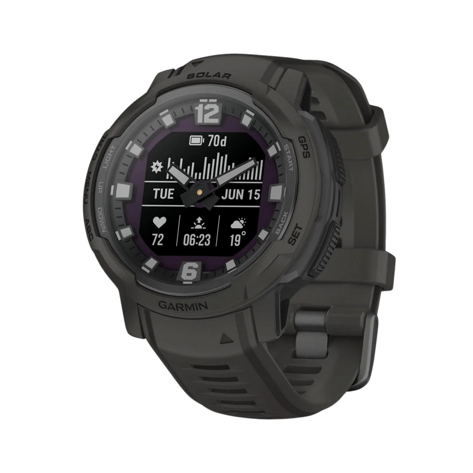 Garmin Instinct® Crossover Solar (45mm, Graphite with Green Band) - Pre Owned / 3 Month Warranty