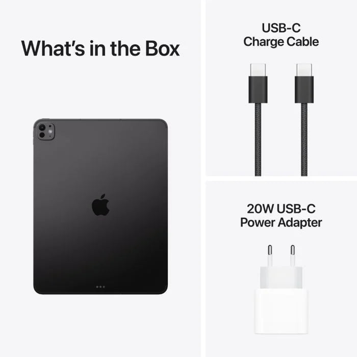 iPad Pro 13-inch M5 Space Black - what's in the box: iPad and USB-C charging cable - Mac Shack