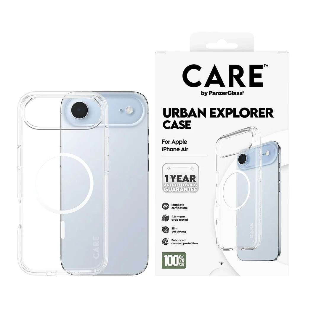 CARE by PanzerGlass Flagship Case Transparent Urban Explorer w. White MagSafe iPhone 17 Air