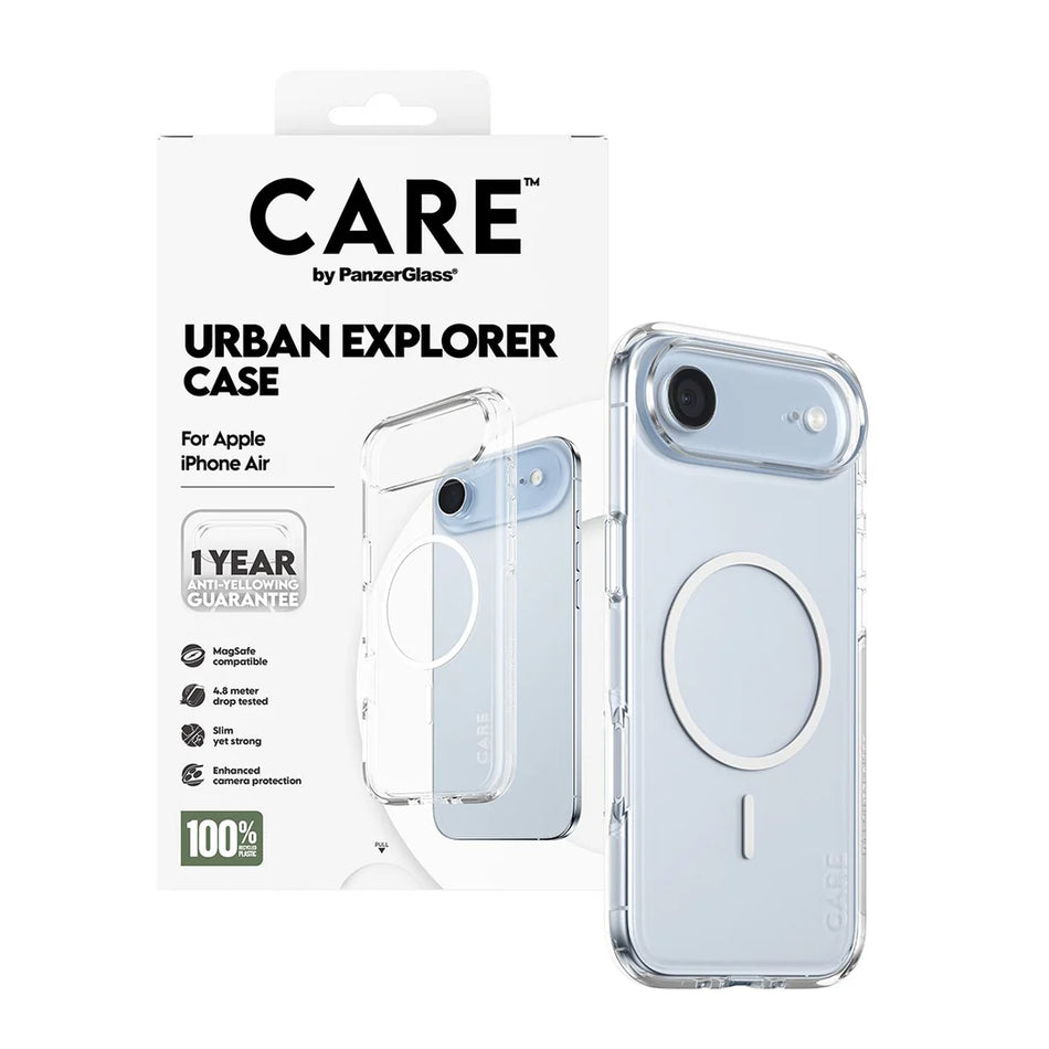 CARE by PanzerGlass® Flagship Case Transparent Urban Explorer w. White MagSafe iPhone 17 Air