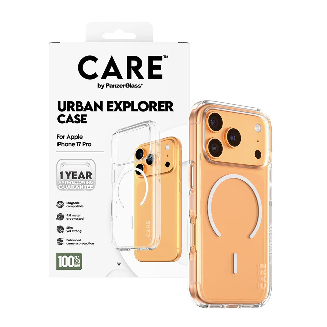 CARE by PanzerGlass Flagship Case Transparent Urban Explorer w. White MagSafe iPhone 17 Pro, view 2