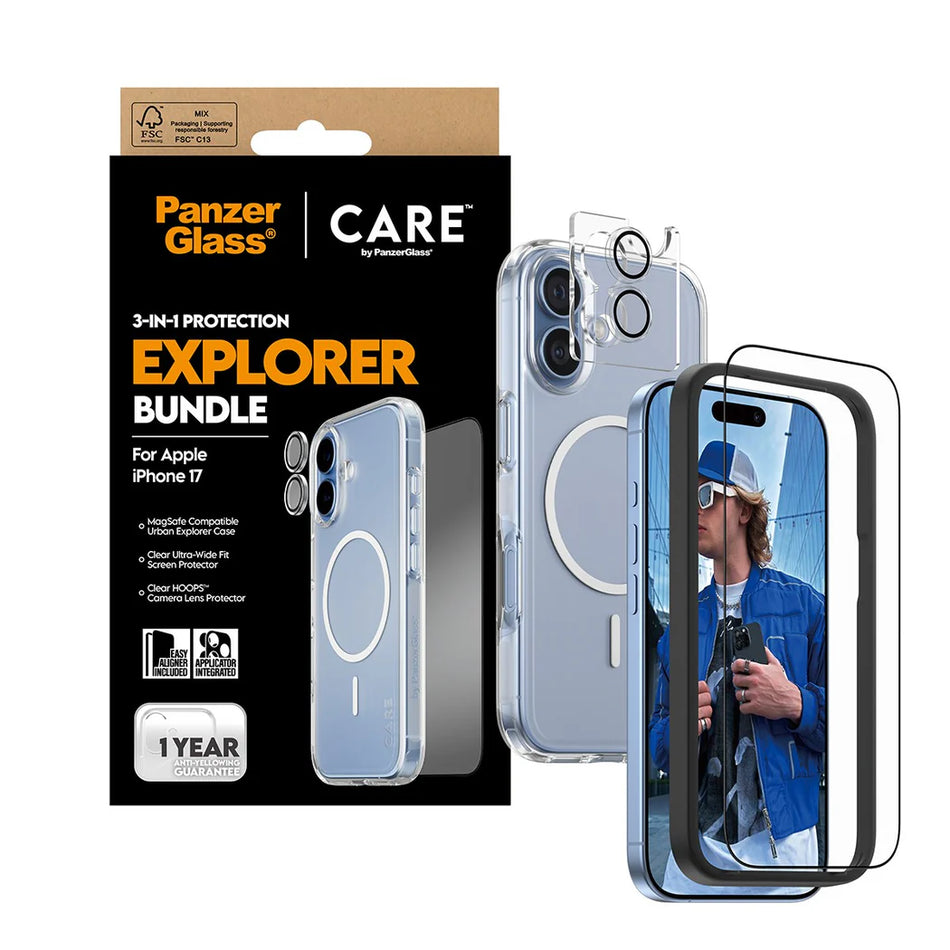 CARE by PanzerGlass® 3-in-1 Flagship Explorer Bundle for iPhone 17
