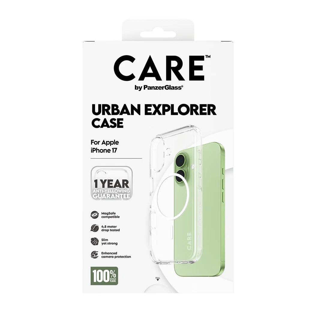 CARE by PanzerGlass Flagship Case Transparent Urban Explorer w. White MagSafe iPhone 17, view 4