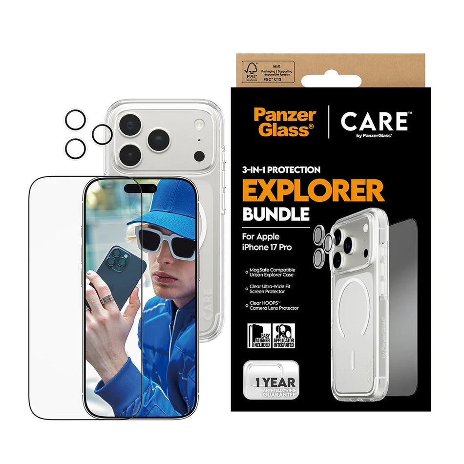 CARE by PanzerGlass® 3-in-1 Flagship Explorer Bundle for iPhone 17 Pro