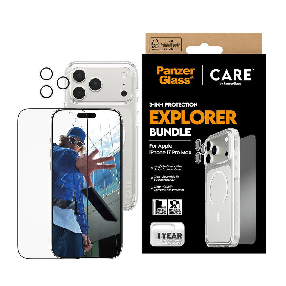 CARE by PanzerGlass® 3-in-1 Flagship Explorer Bundle for iPhone 17 Pro Max