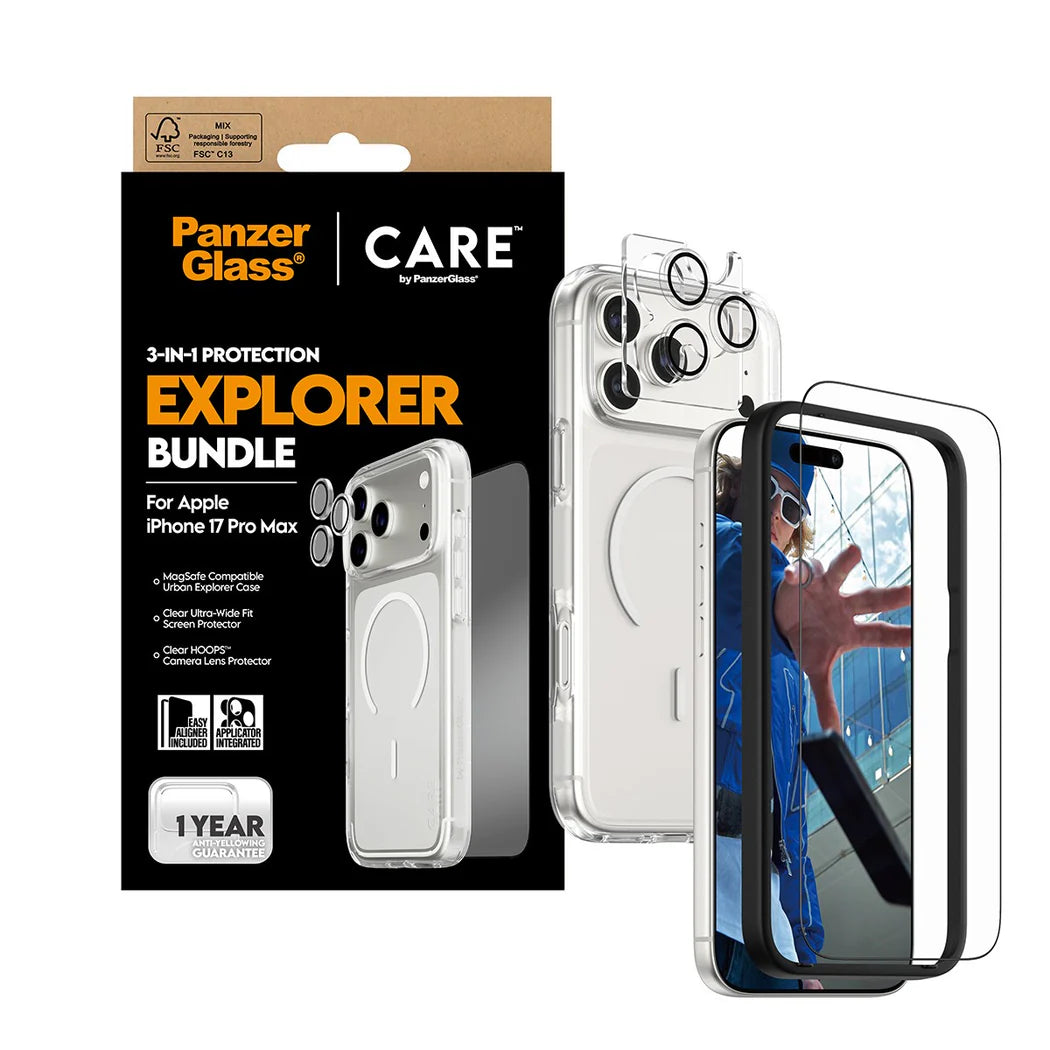 CARE by PanzerGlass® 3-in-1 Flagship Explorer Bundle for iPhone 17 Pro Max