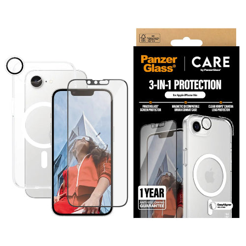 CARE by PanzerGlass® Flagship 3-in-1 Bundle iPhone 16e - Mac Shack