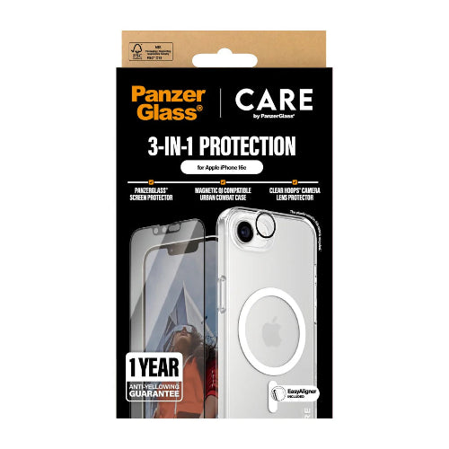 CARE by PanzerGlass® Flagship 3-in-1 Bundle iPhone 16e - Mac Shack