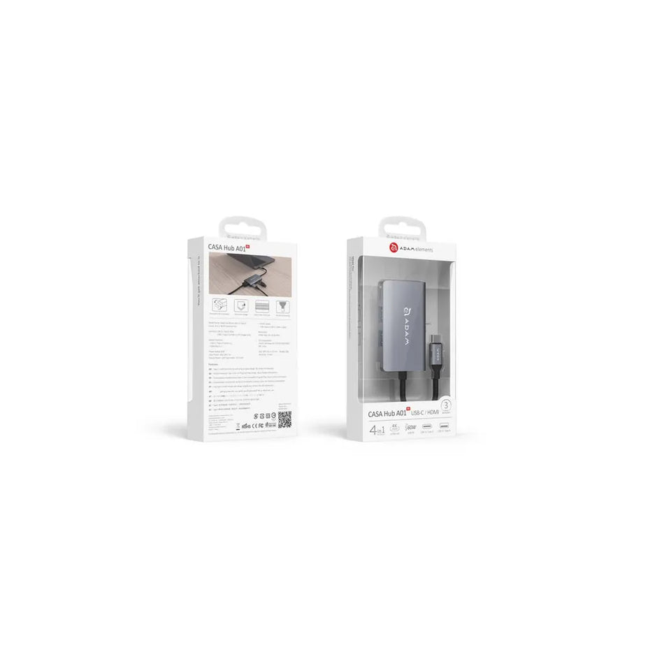 Adam Elements CASA HUB A01M - 4 Port USB-C HUB - Silver
