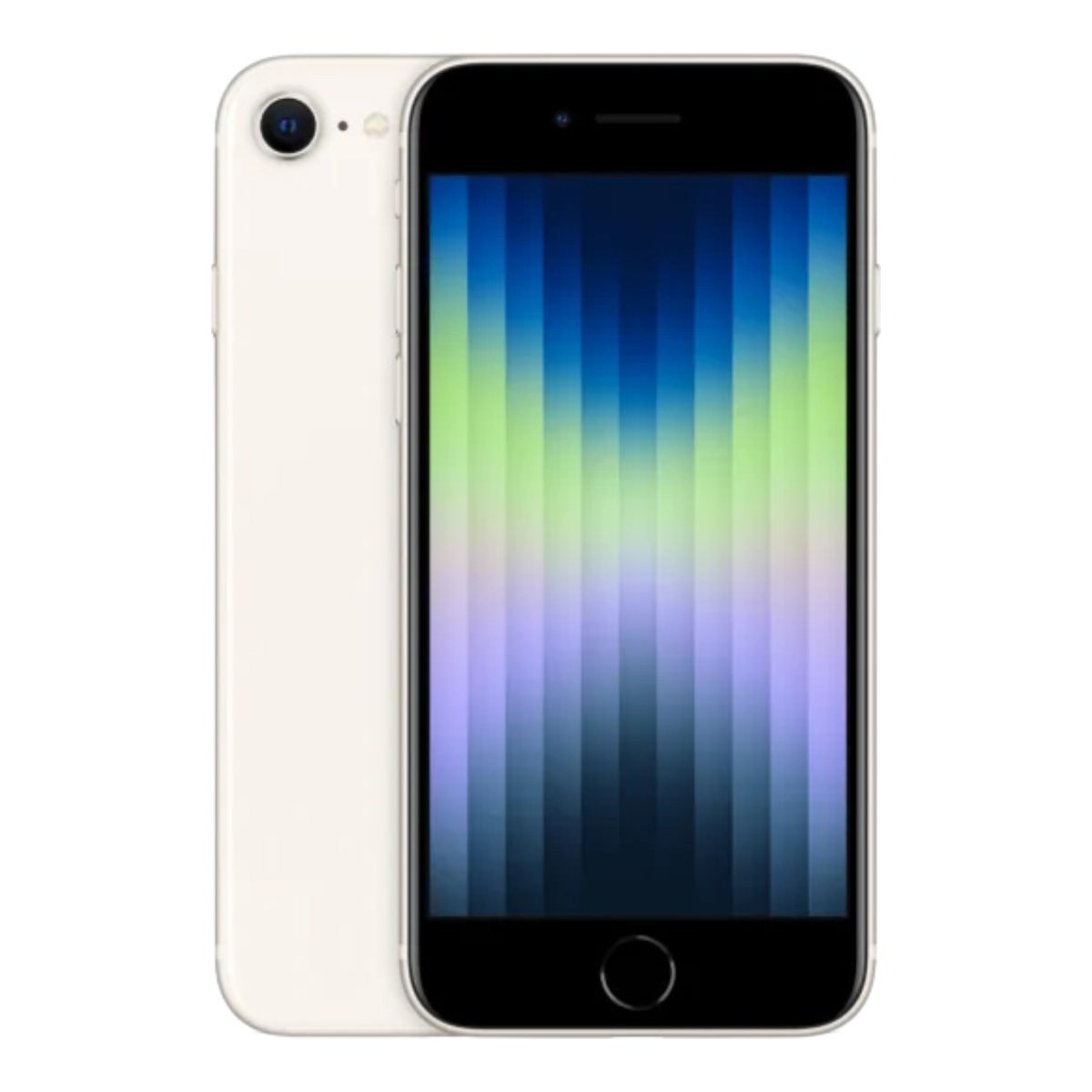 iPhone SE 3rd Gen 64GB Starlight (2022), front and back view - Mac Shack