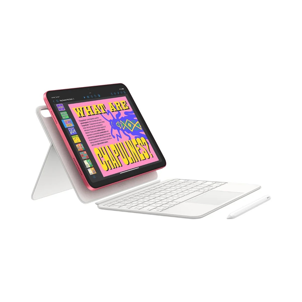 iPad (A16) shown in Pink with a Magic Keyboard Folio and Apple Pencil, both sold separately - Mac Shack