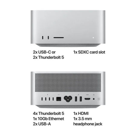 2025 Apple Mac Studio M4 Max 14-Core CPU, 32-Core GPU (36GB Unified RAM, 512GB SSD, Silver) - New / 1 Year Apple Warranty - Mac Shack