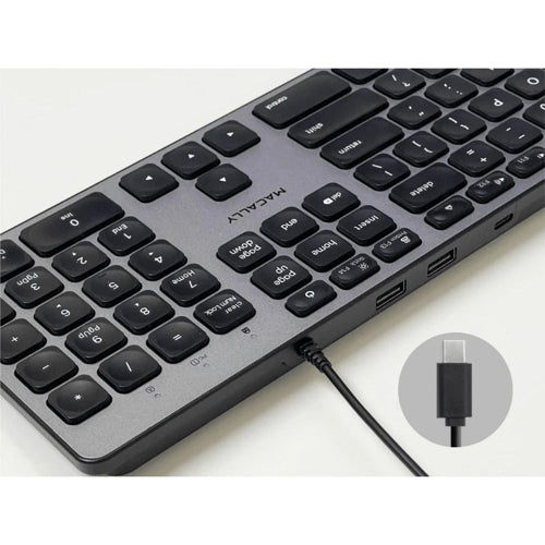 Macally Ultra Slim USB-C Keyboard (Gray) - New - Mac Shack