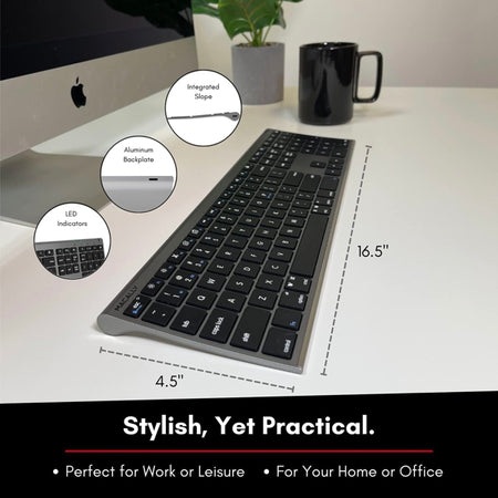 Macally Multi-Device Bluetooth Keyboard For Mac (Grey) - New - Mac Shack
