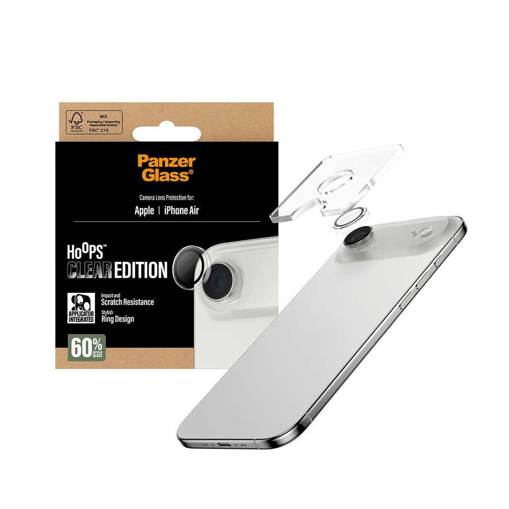 PanzerGlass Hoops Camera Lens Protector for iPhone 17 Air - Clear - Mac Shack