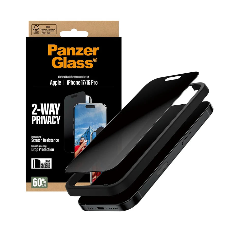 PanzerGlass® 2-Way Privacy Screen Protector – Ultra-Wide Fit with EasyAligner