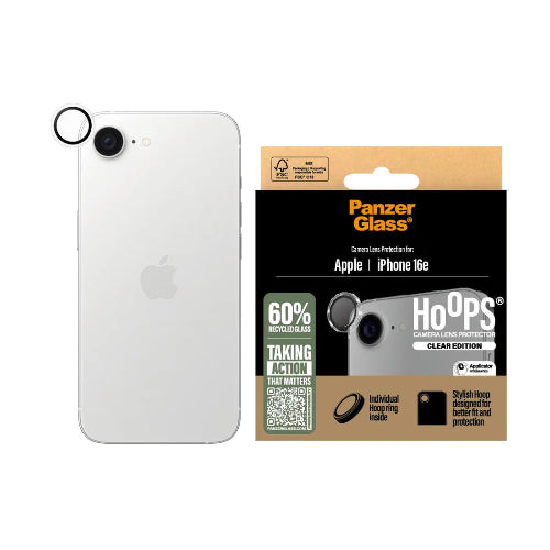 PanzerGlass™ Hoops Camera Lens Protector for iPhone 16e - Clear - Mac Shack