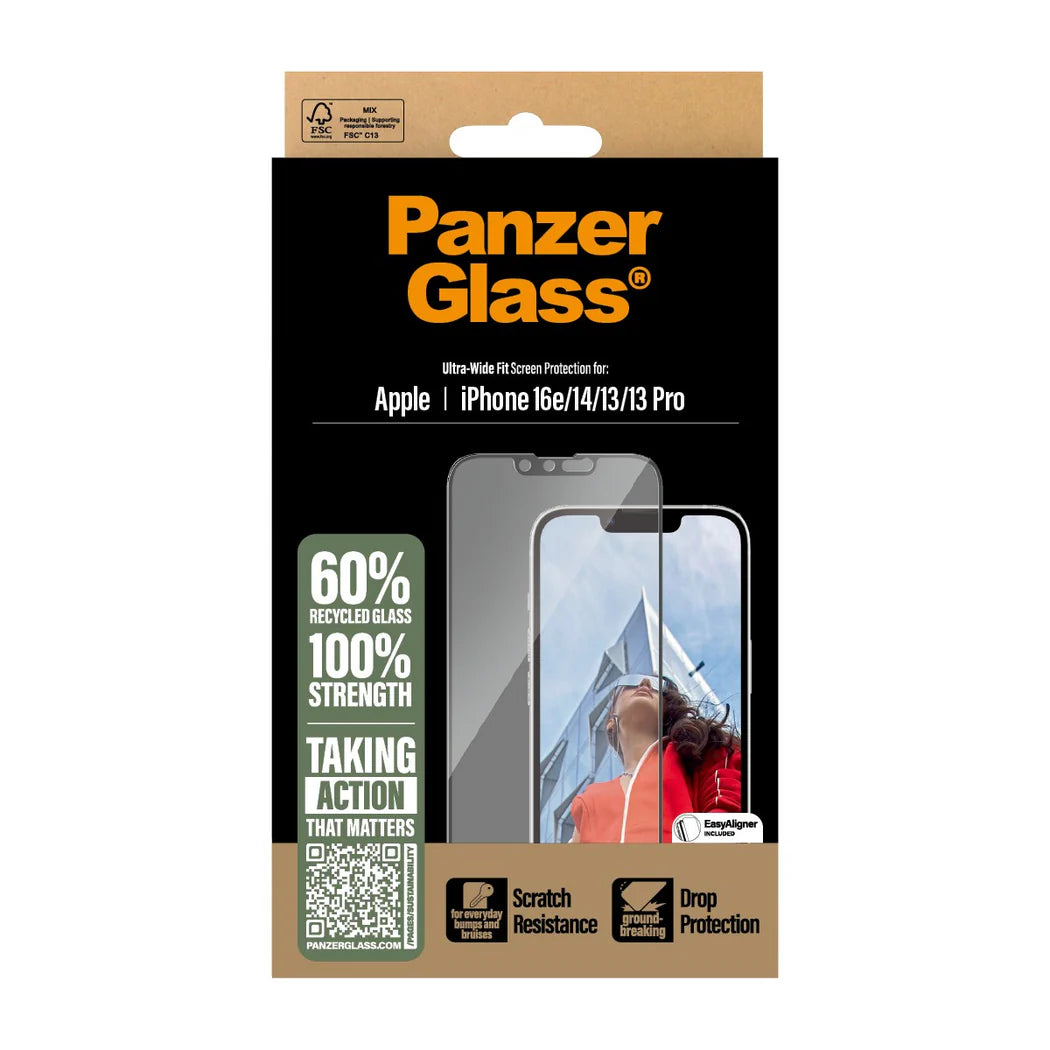 PanzerGlass™ Ultra-Wide Screen Protector for iPhone 16e /14 /13 /13 Pro - Mac Shack