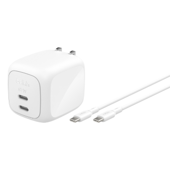 Belkin BoostCharge Pro 67W Dual USB-C GaN Wall Charger with USB-C Cable