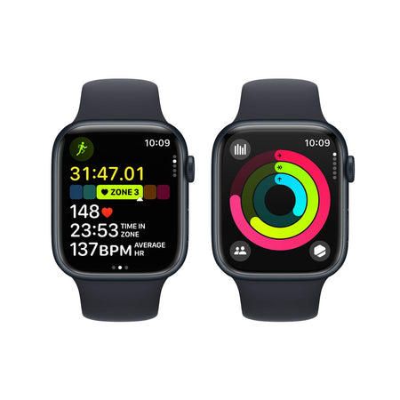 Apple Watch Series 9 (45mm, Midnight Aluminium Case with Midnight Sport Band, GPS & Cellular) - New / 1 Year Apple Warranty - Mac Shack