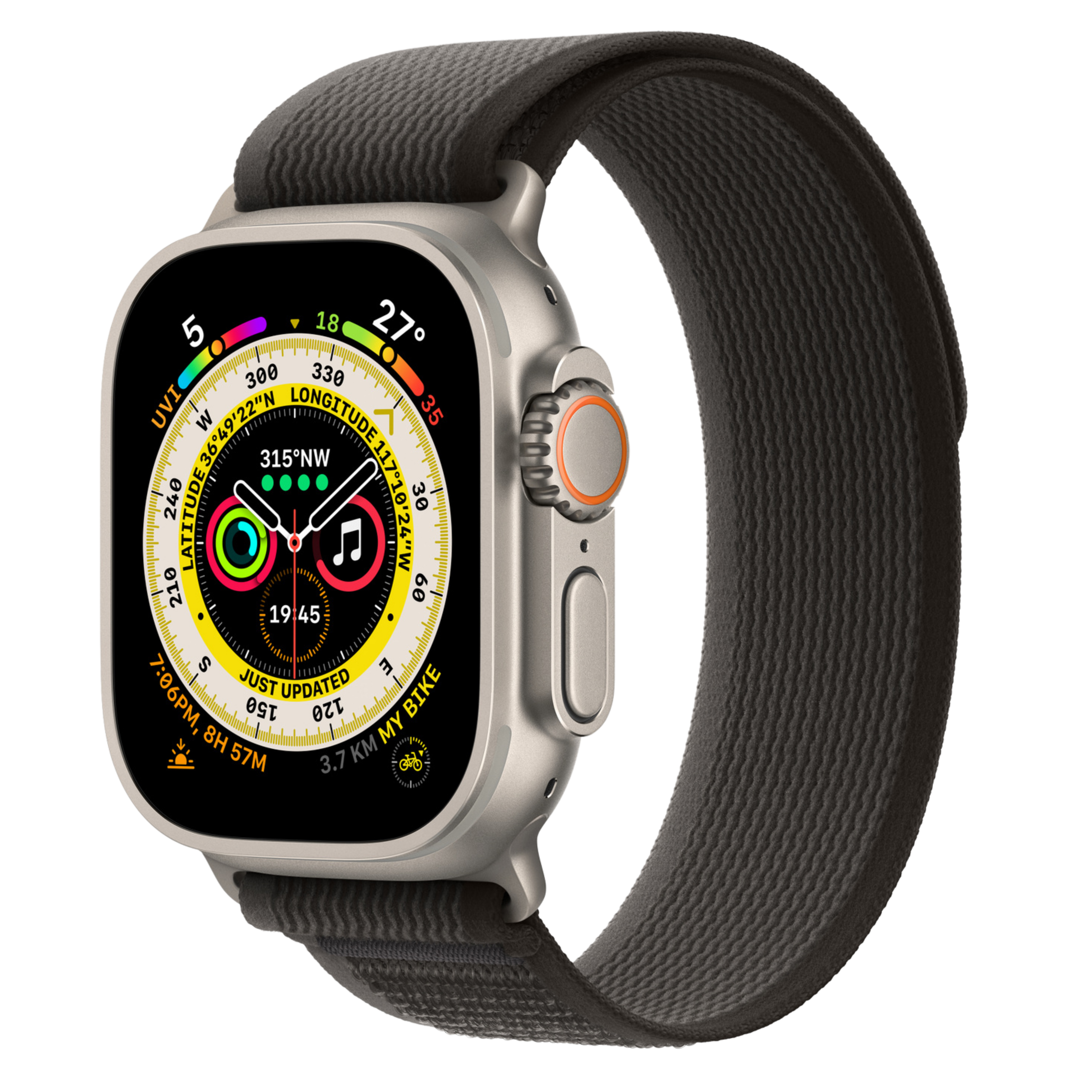 2022 Apple Watch Ultra (49mm, Titanium with Black/Grey Trail Loop, GPS & Cellular) - Pre Owned / 3 Month Warranty - Mac Shack