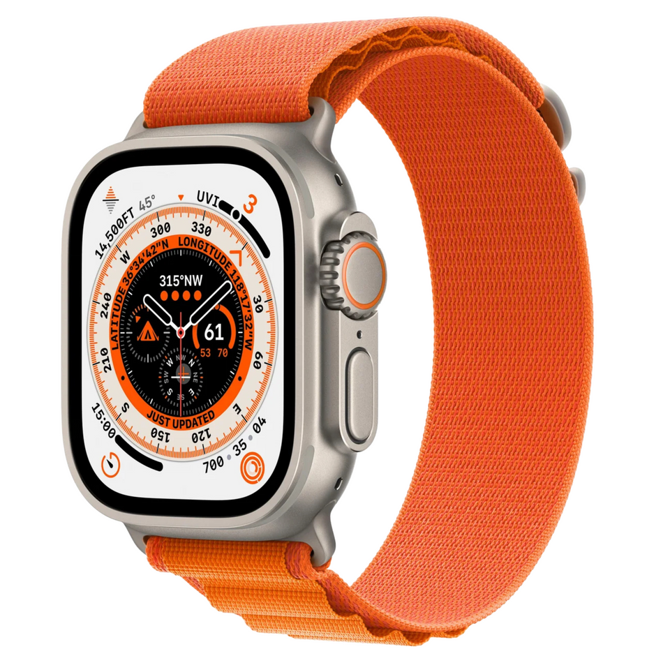 Apple Watch Ultra (45mm, Titanium with Orange Alpine Loop, GPS & Cellular) - Pre Owned / 3 Month Warranty